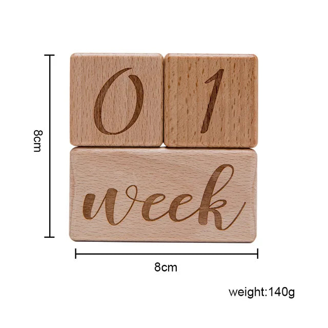 7pcs/set Wooden Baby Month Milestone Digit Record Card Newborn Birthday Gift Souvenir Baby Photo Photography Accessorie With Box