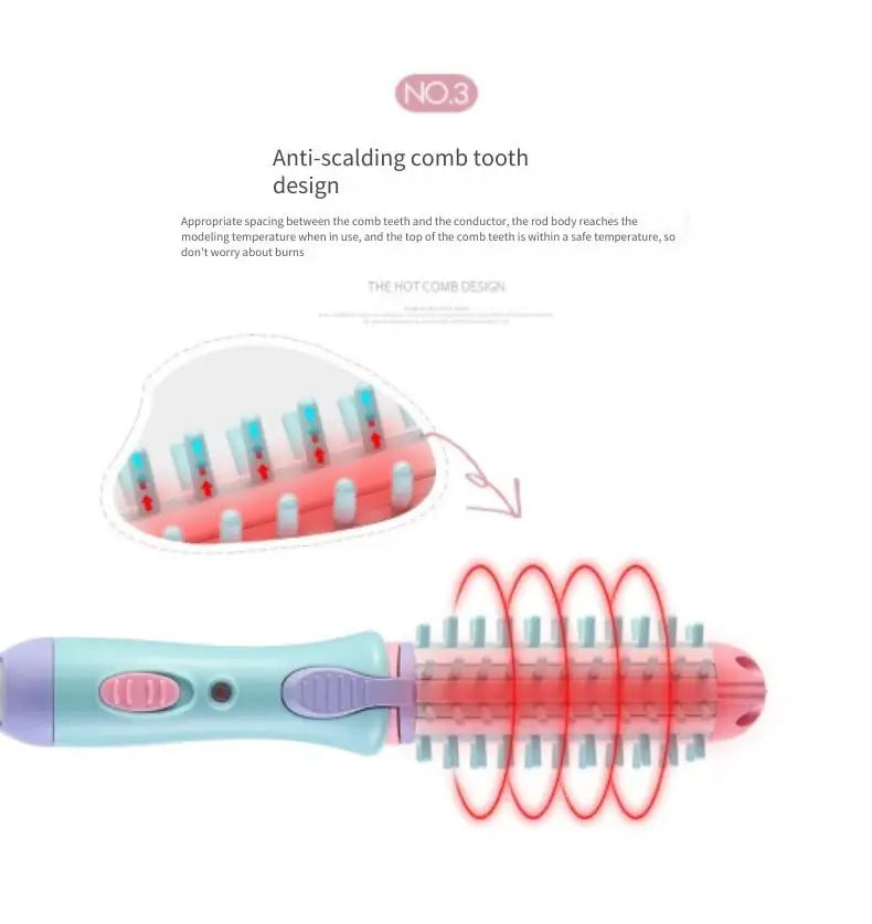 2 In 1 Mini Electric Hair Straightening Curling Iron Set 220V Scald Proof Ionic Hot Comb Hair Styler Travel Hair Styling Tools