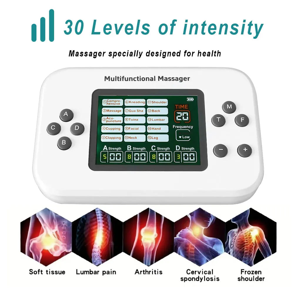 30 Levels 15 Modes Electric Tens Relax Muscle Stimulator EMS Acupuncture Body Facial Massager Digital Therapy Slimming Machine