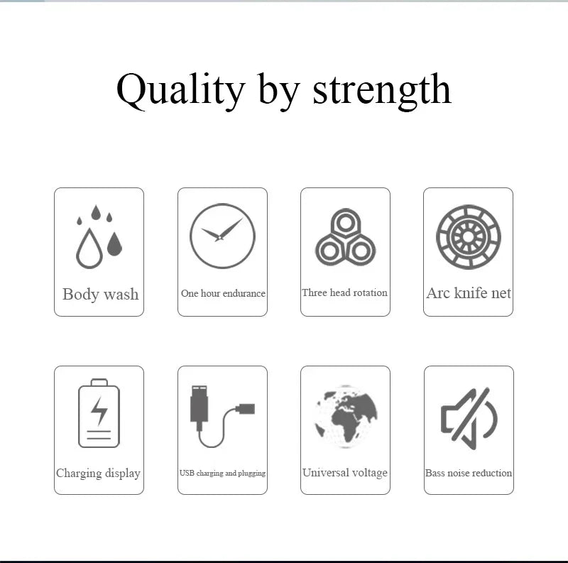 Electric Shavers for Men Waterproof Electric Trimmer Razor Wet &amp Dry Use Rechargeable Battery Rotary Shavers Machine Shaving