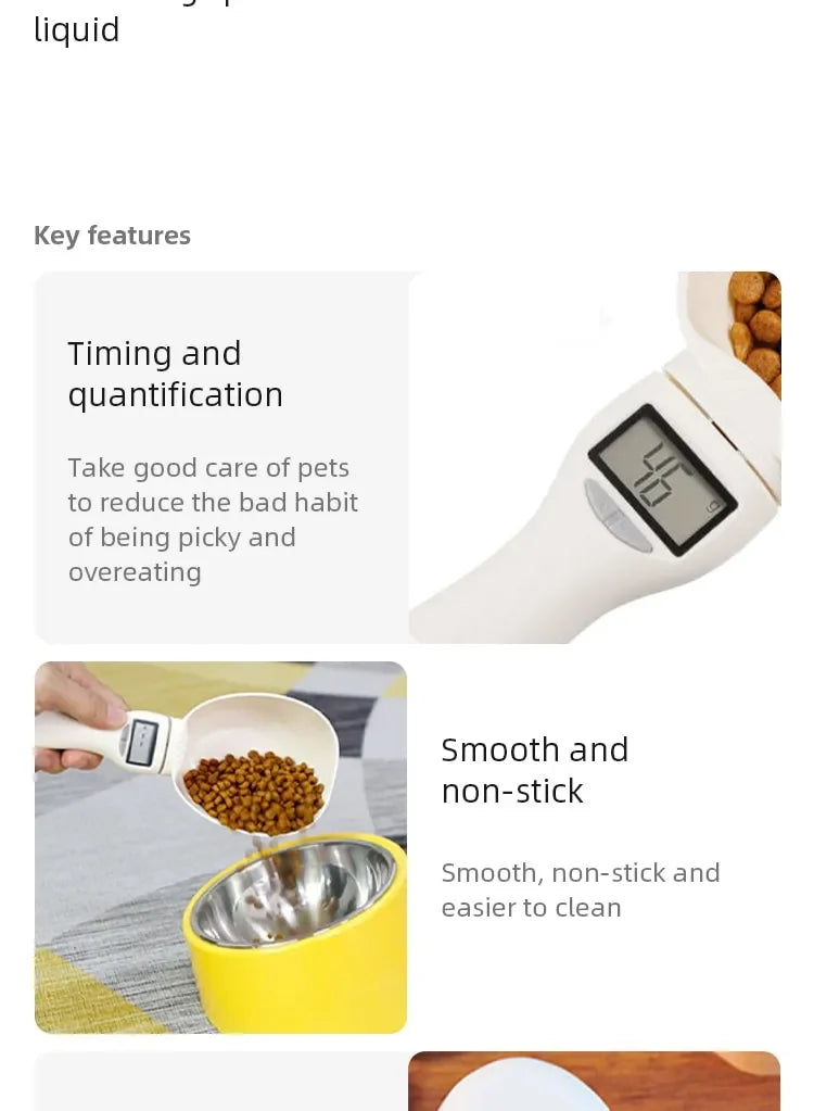 Pet Food Scale LCD Electronic Precision Weighing Tool Dog Cat Feeding Food Measuring Spoon Digital Display Kitchen Scale