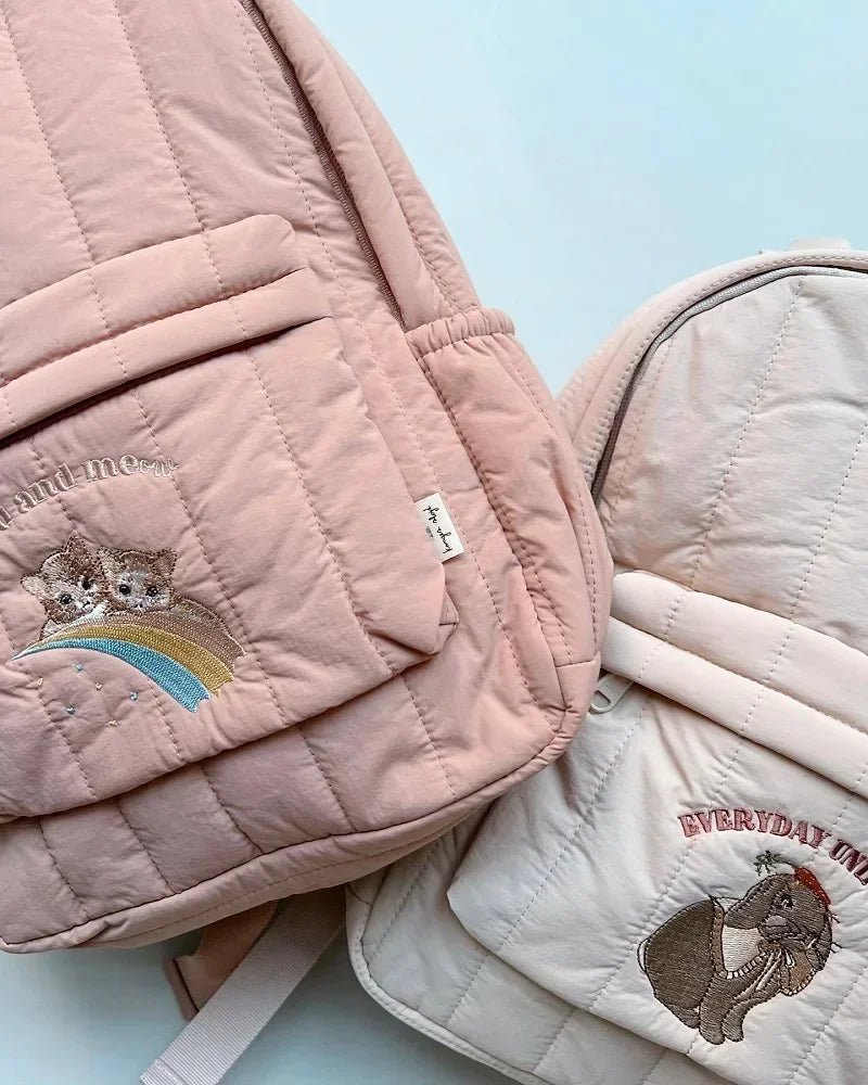 KS Brand Mommy Bag Travel Children Kid Cherry Backpack Primary Schoolbag Baby Waterproof Print Kindergarten Bags Boys Girls Gift