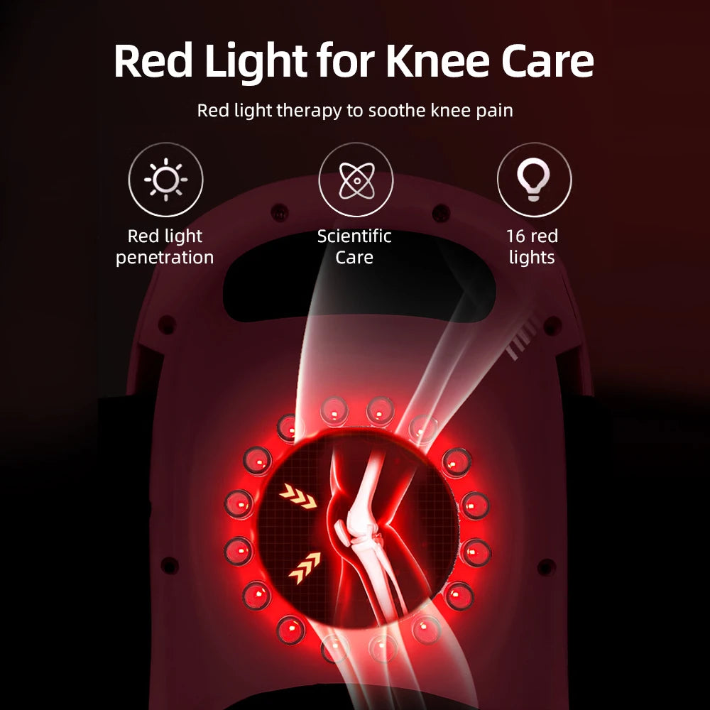 Heated Vibration Knee Massager for Joint Electric Knee Brace Red Light Knee Care Home Office Airbag Relaxing Treatment Knee Pad