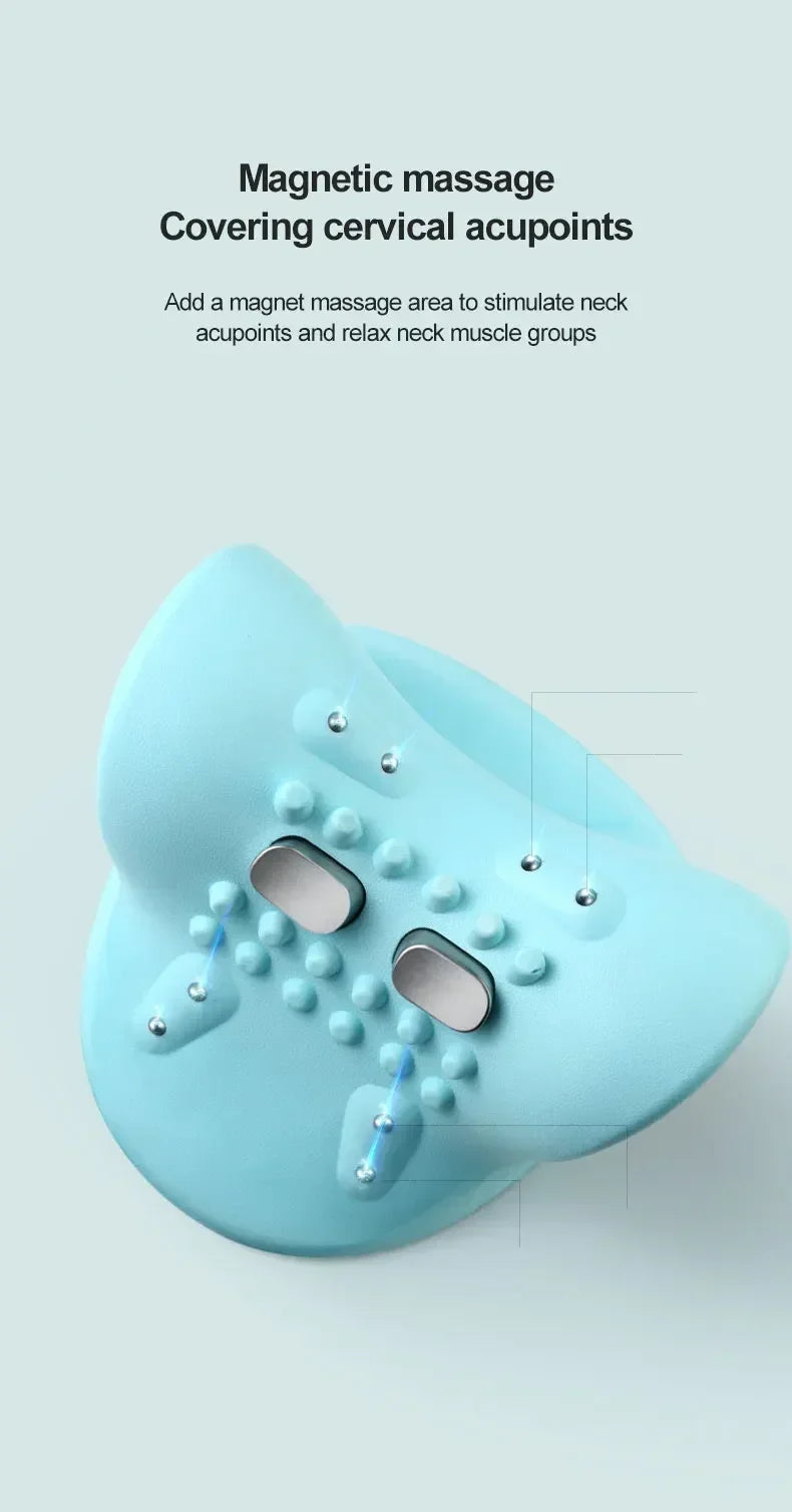 Electric Cervical Massager Neck Shoulder Stretcher Relaxer Chiropractic Traction Device Massage Pillow Cervical Spine Correction
