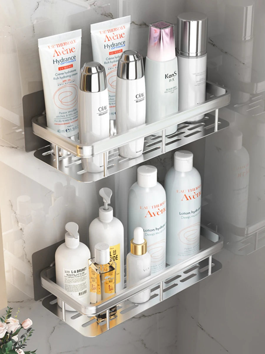 Bathroom Storage Rack Stainless Steel Anti Rust Storage Shower Rack Suction Cup Storage Rack Household Storage Appliances