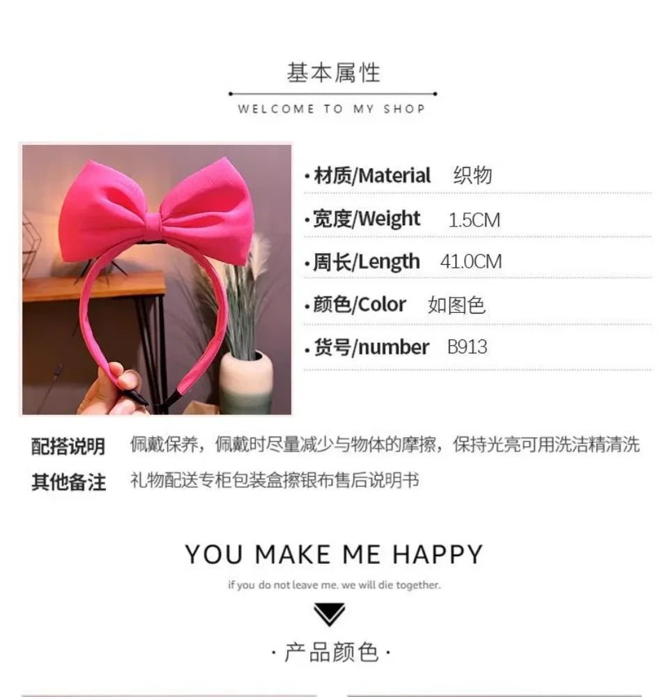 Girls Hair bows Hair Accessories Red Snow White Hair Band Handmade Red Bow Headband Fabric Bow Tie Net Red Hair Band Headdress