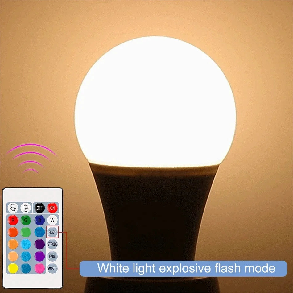 1-10PCS Smart RGBW LED Bulb Spotlight E27 E14 B22 GU10 with Infrared Remote Control Suitable for Colorful Home Lighting