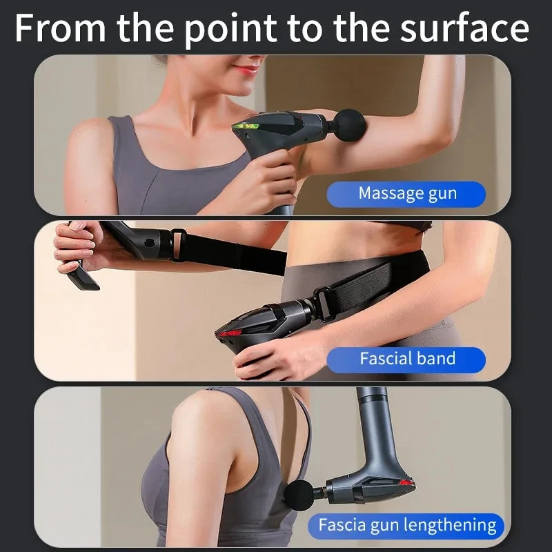 Hot Selling Long-handle Electric Massage Gun: Multifunctional for Muscle Relaxation, Deep Tissue Percussion Relief
