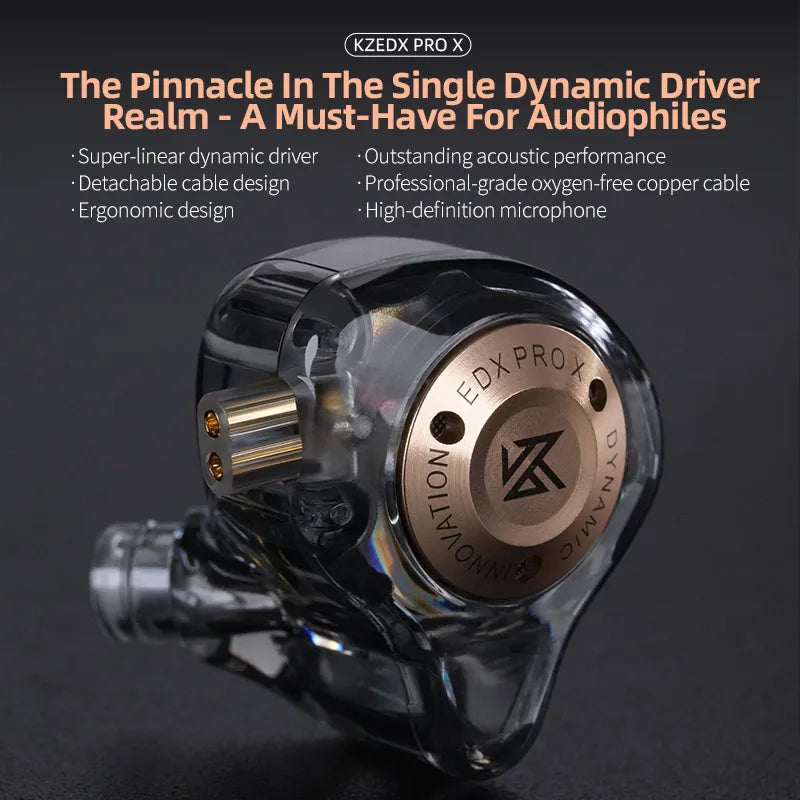 KZ EDX PRO X high-performance 10mm dynamic Hifi in ear sports music live monitoring wired headphones