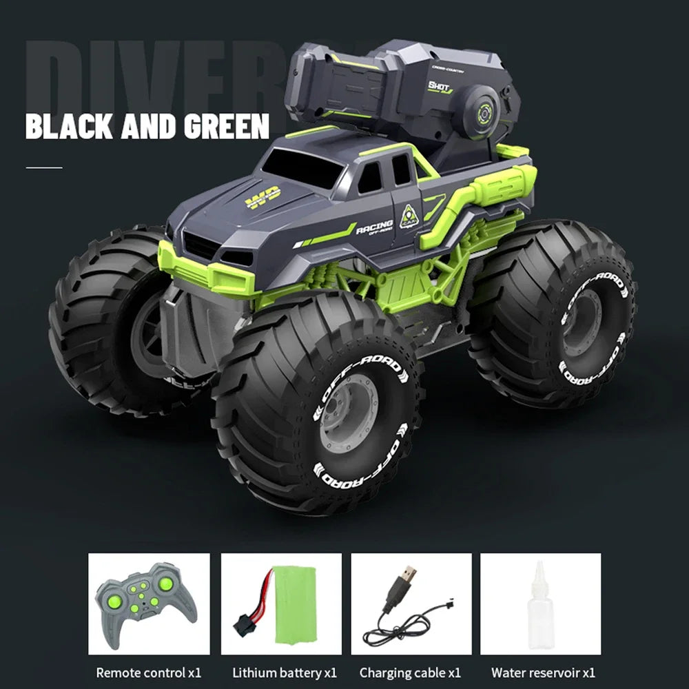 2.4G RC Car Self-absorbing High-pressure Water Gun Remote Control Amphibious Off-road Vehicle Climbing Stunt Car Water Toys Gift