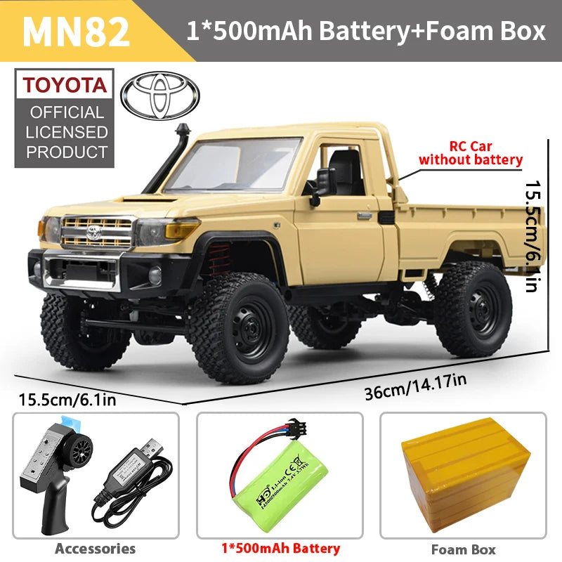 ZWN MN82 1:12 Retro Rc Car With LED Lights Full-scale Simulation LC79 Professional 4WD Remote Control Pickup RC Truck Model Toys