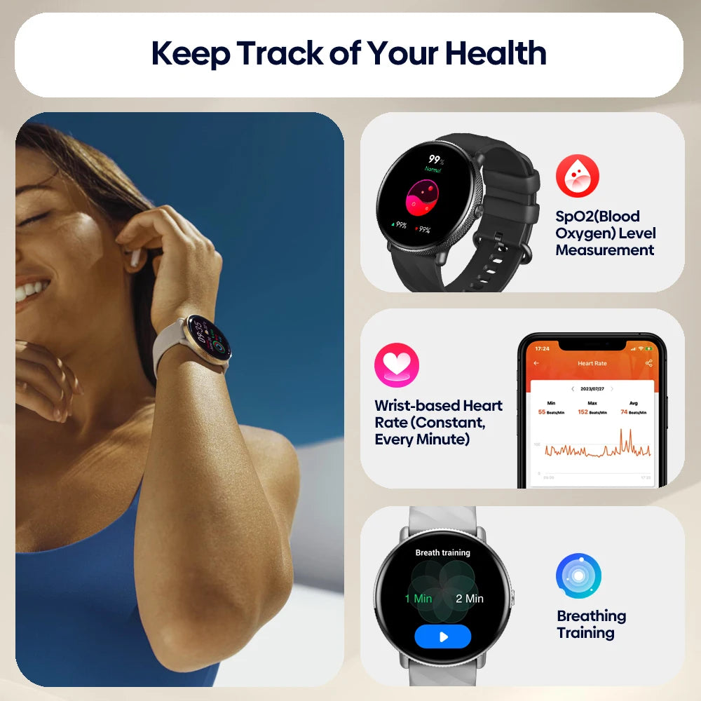 Zeblaze GTR 3 Pro Voice Calling Smart Watch 1.43" AMOLED Display 316L Stainless Steel Frame Fitness Tracking Smartwatch
