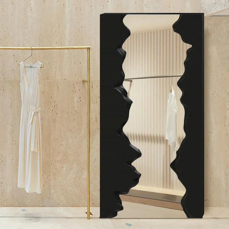 Wall hanging water ripple household villa model room floor mirror full-length mirror visual decoration