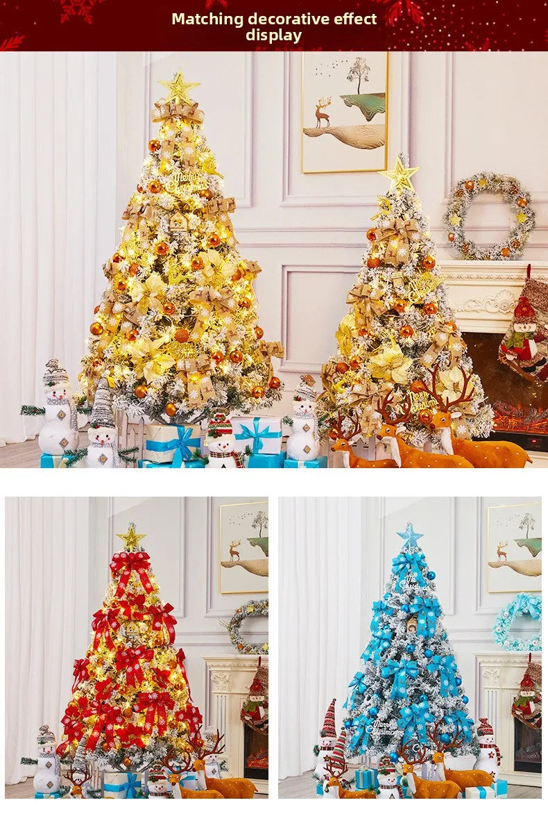 Realistic Snow Flocked Christmas Tree PVC Artificial Pine Tree White Snow Covered Xmas Tree for Store Window Decoration
