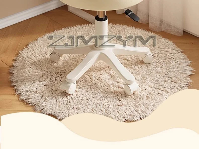 Leather Chair Rotatable Shell Seat Adjustable Rotary Stool for Home Makeup Wear-Resistant Chair for Studios,Wheel-slip Back Chai