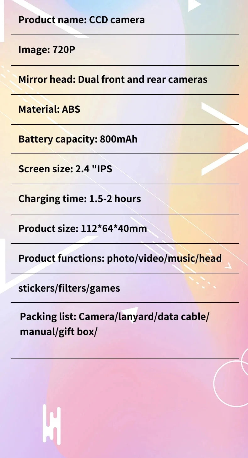 Digital Camera 4K HD Kid Camera 48MP Autofocus Vlogging Camera 2.4 Inch Retro Fashion Portable Video Camcorder for Beginners