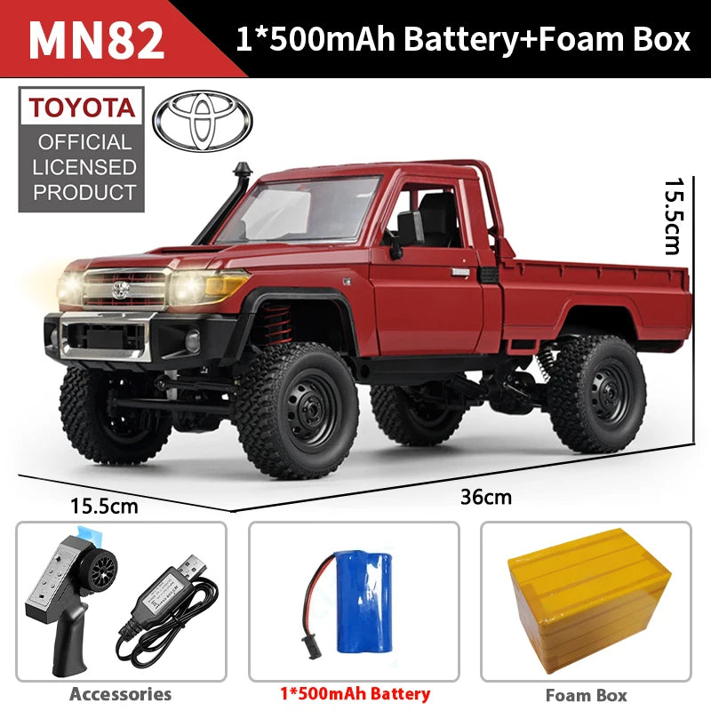 ZWN MN82 1:12 Retro Rc Car With LED Lights Full-scale Simulation LC79 Professional 4WD Remote Control Pickup RC Truck Model Toys