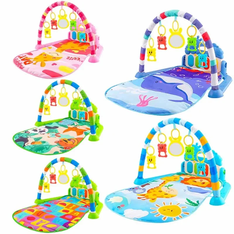 Baby Activity Gym Rack Newborn Musical Pedal Piano Toys Activity Play Mat Infant Tummy Time Mat 0-36 Months Boy Girl Gifts