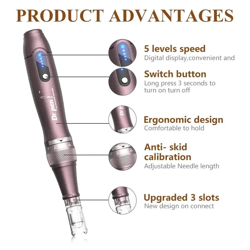 Original Dr.pen Ultima A10 With 2pcs Cartridge Wireless Skin Care Derma Pen Micro Microneedle Skin Pen Skin Rejuvenation Machine