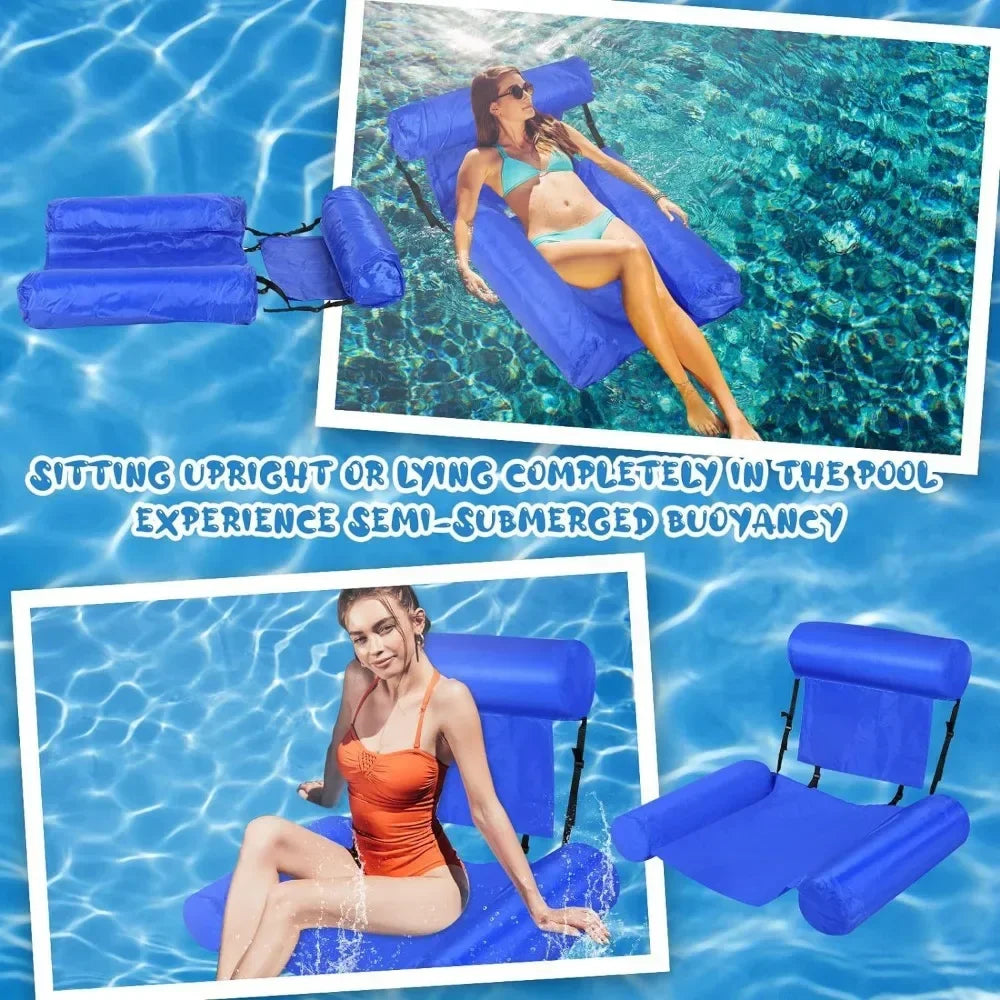 Three Tube Inflatable Lounge Chair, Foldable Colorful Patterned Float, Water Play Lounge Chair, Floating Bed Sofa