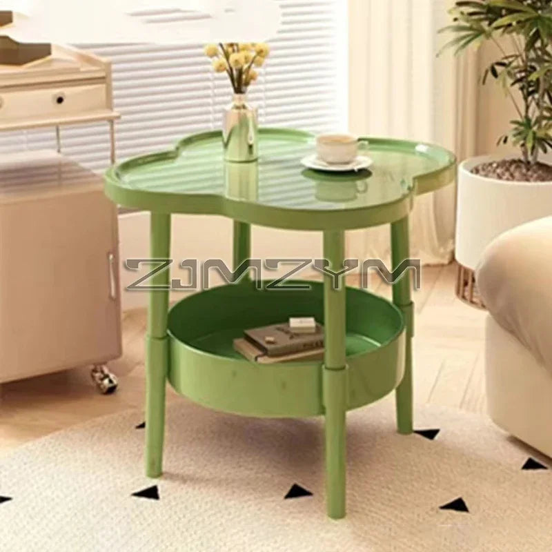Bedside Table Cream Style Table Four Leaf Modern Minimalist Bedroom Sofa Side Cabinet Storage Table Small Coffee Table