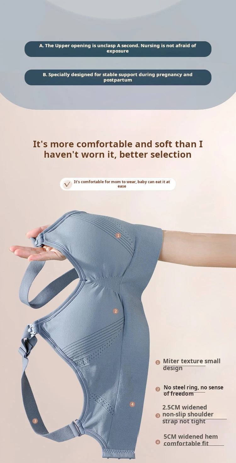 2pcs/Lot Maternity Wireless Front Open Nursing Bra Women's Breathable Seamless Breastfeeding Bras Pregnant  Mom Clothing