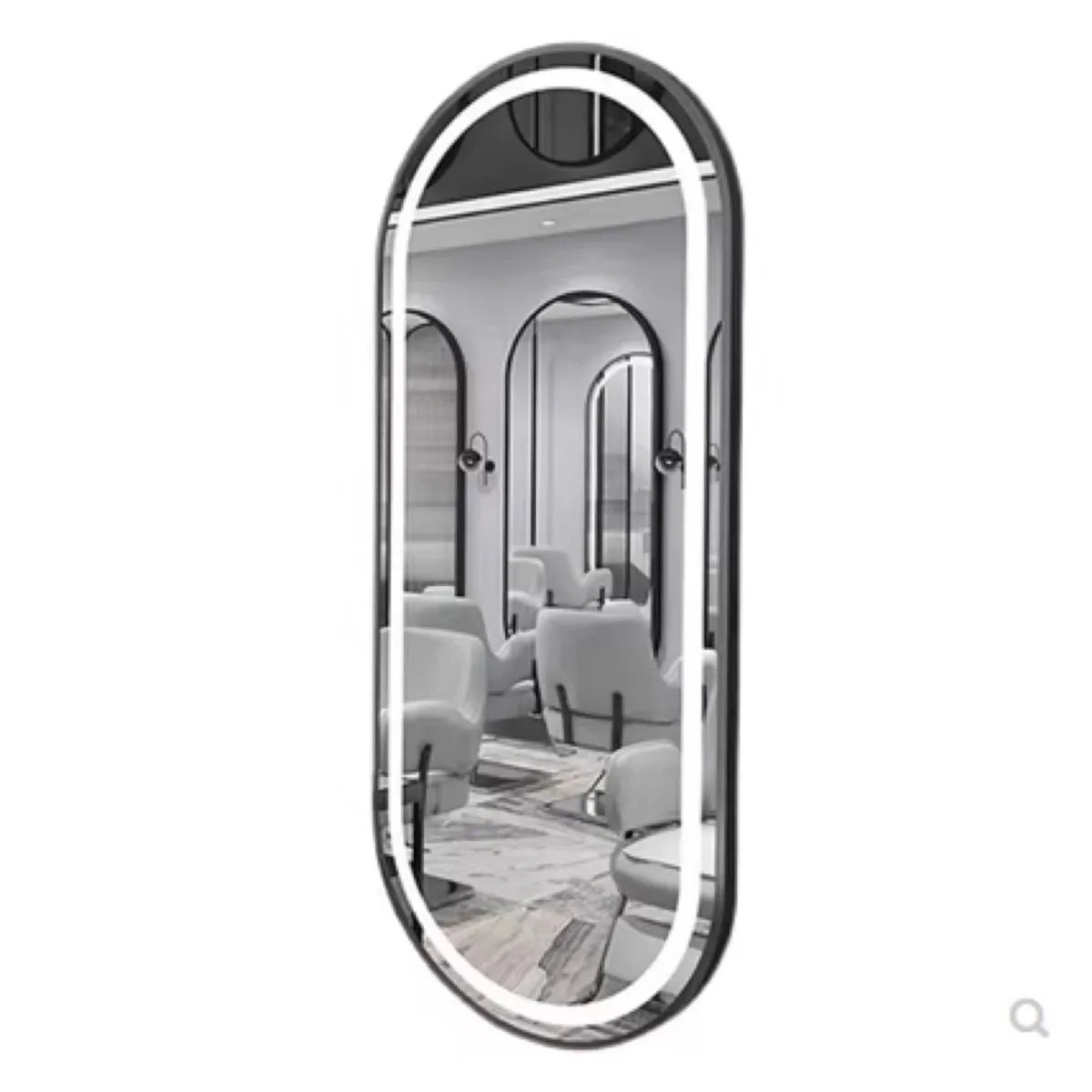 Wall-mounted simple hairdresser floor mirror LED perm and dyeing mirror table touch