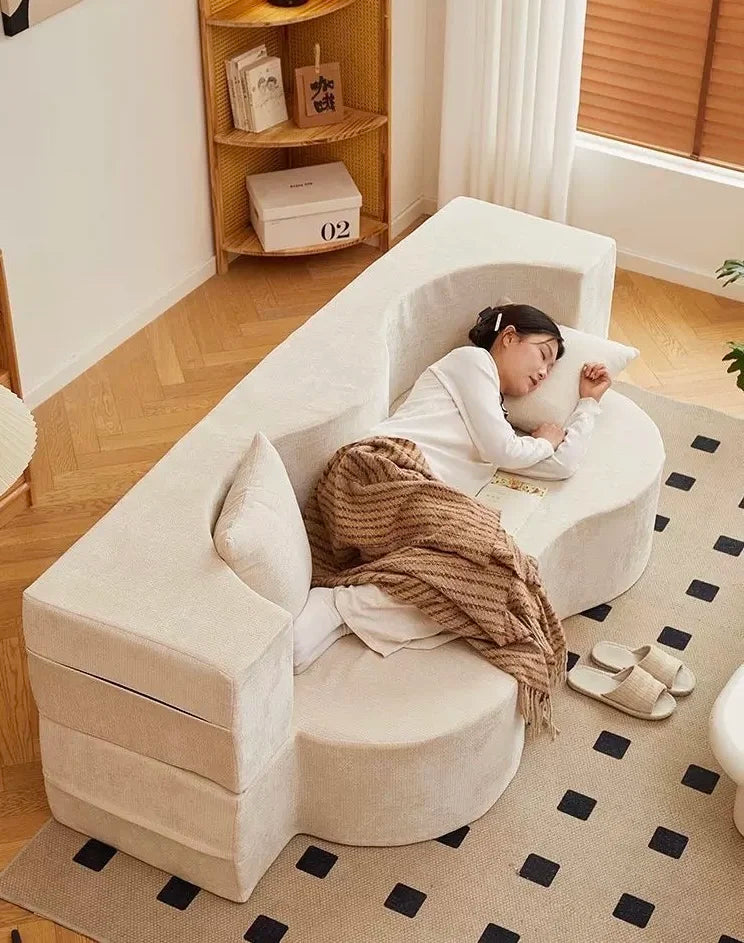 Teddy Sofa Multifunctional Transformable Vacuum Compression Sofa Bed Flip Foldable Washable Customizable Couch for Living Room