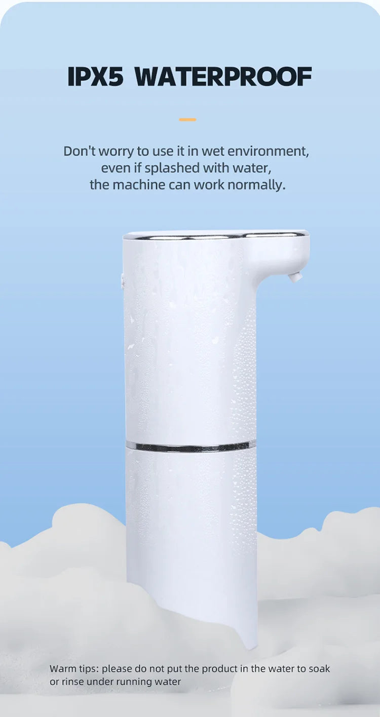 New Wall Mounted Automatic Soap Dispenser Foam Smart Hand Washing Machine 300ml Liquid Rechargeable Bathroom Induction Sensor