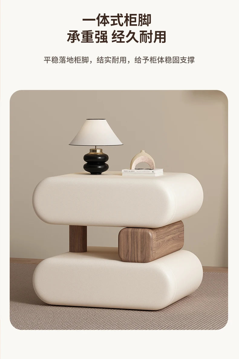 Cream Style Elegant Nightstands Space Saving Glamour Luxury Bedside Tables Trendy Creative Table De Chevet Bedroom Furniture