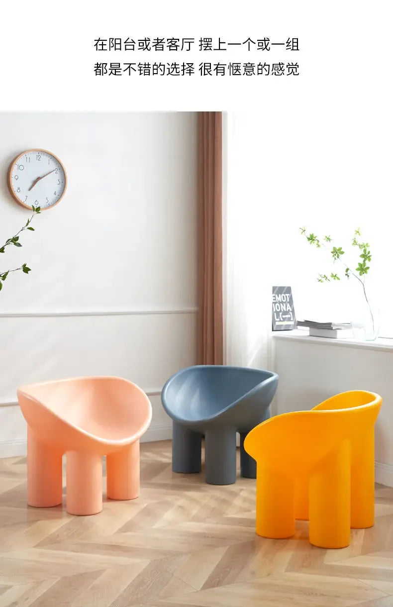 Scandinavian Designer Elephant Leg Chair Ins B&B Single Sofa Chair Lazy Creative Outdoor Leisure Chair Plastic