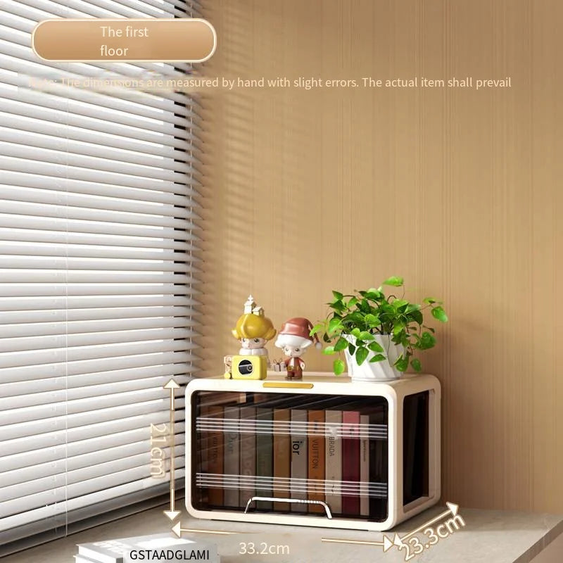 Window-side storage cabinet, transparent storage cabinet that doesn't require installation, large-capacity bedroom storage box
