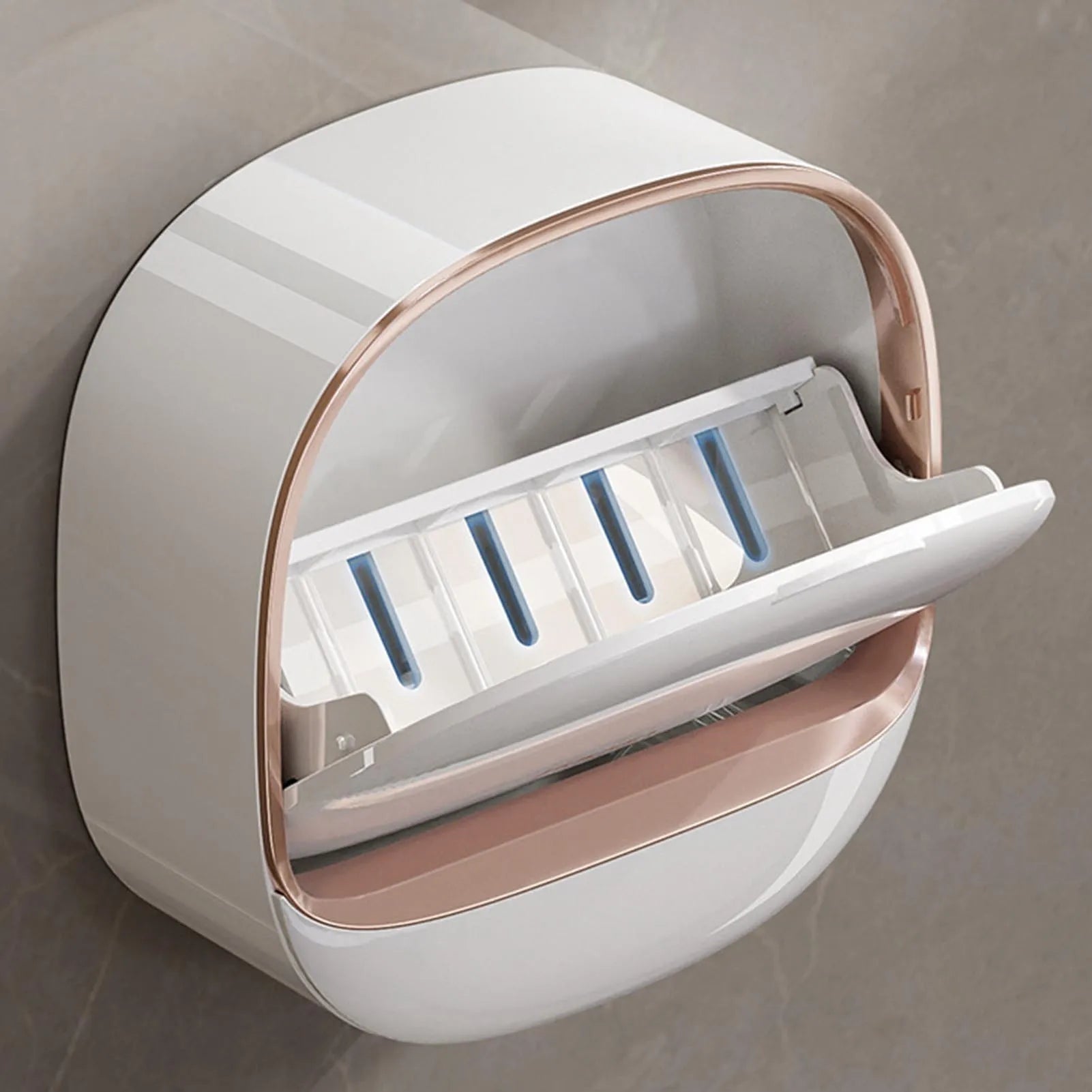 Wall-Mounted Soap Box with Lid Light Luxury Soap Holder Punch-Free Soap Box Drain Laundry Soap Box For Bathroom Kitchen