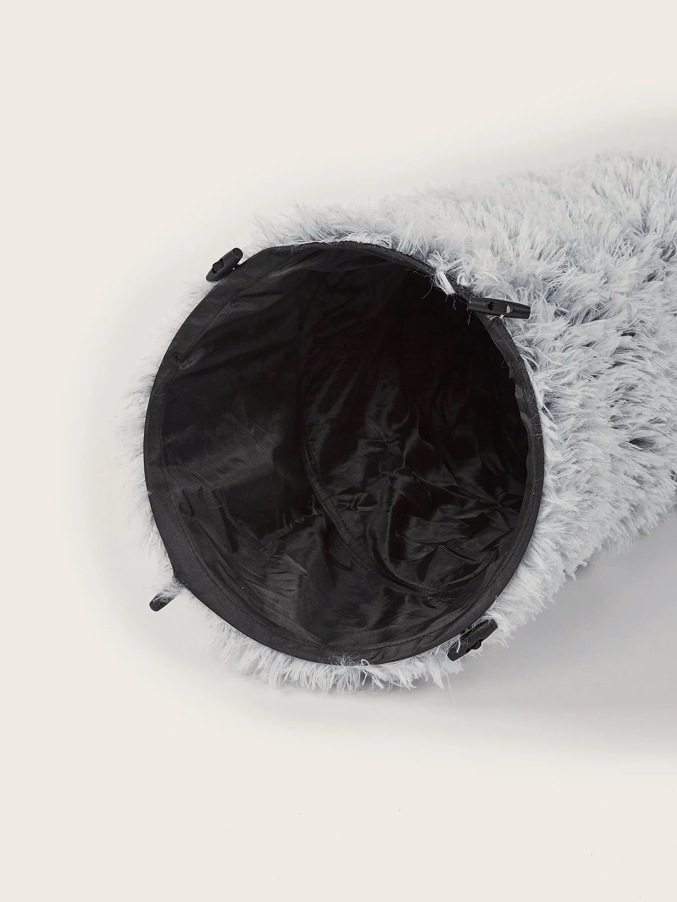Winter Plush Cat Bed with Tunnel for Indoor Cats, Multifunctional Cat Tunnel Bed with Peephole, Fluffy Donut Cat Bed with Tunnel