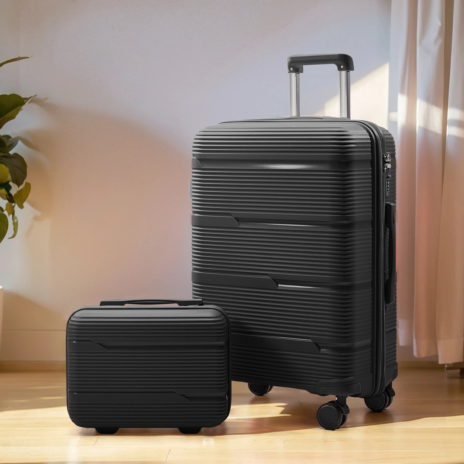 Travel Suitcase Rolling, Carry on Boarding Luggage Cabin Set with Cosmetic Case Spinner Wheels Travel Trolley Case 13 20 Inch
