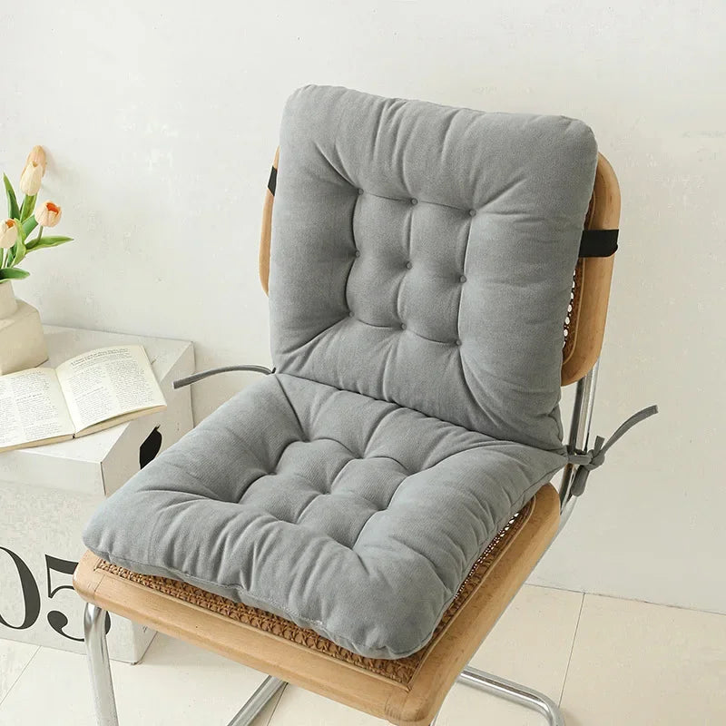 2025 new chenille one-piece chair cushion solid color sedentary bay window backrest cushion office chair cushion