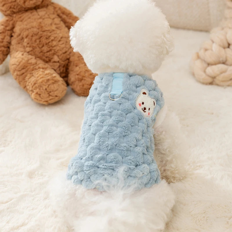 Pet Dog Warm Coat Winter Dog Clothes Kitten Puppy Vest Fleece Dog Costume Chihuahua Bichon Clothing Cardigan Girls Dog Apparel