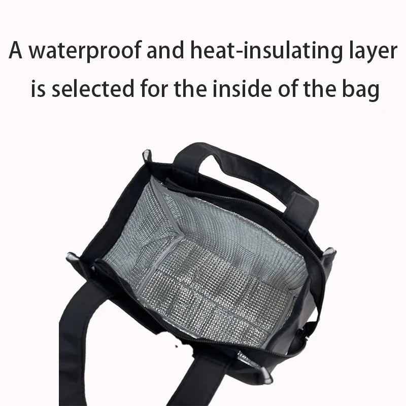 New Style Large-capacity Simple Bento Bag for Going Out and Taking Lunch to Work Aluminum Foil Insulated Lunch Box Bag Handbag