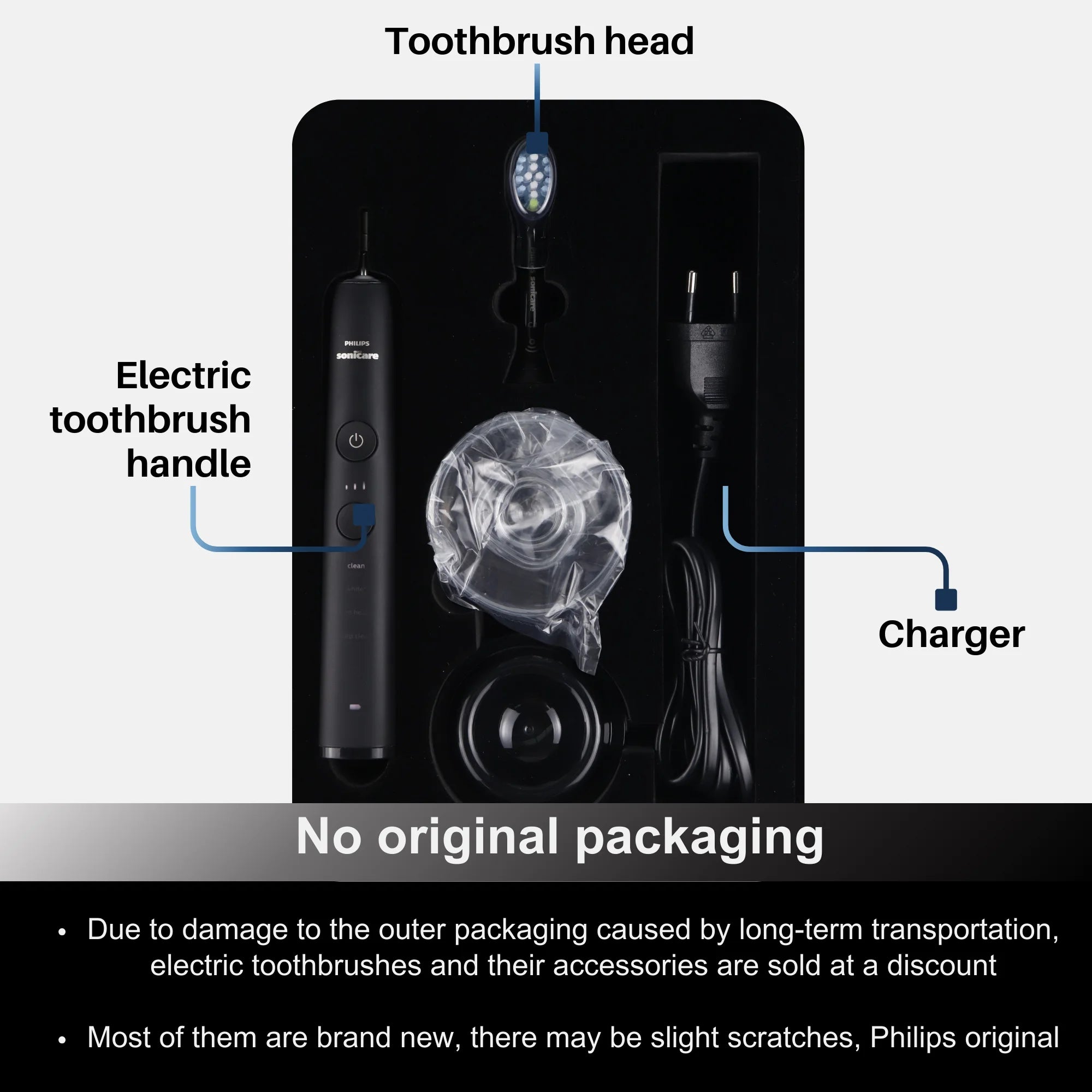 Philips Sonicare 9000 Series Electric Toothbrush HX991, No Original Packaging, C3 Brush Head
