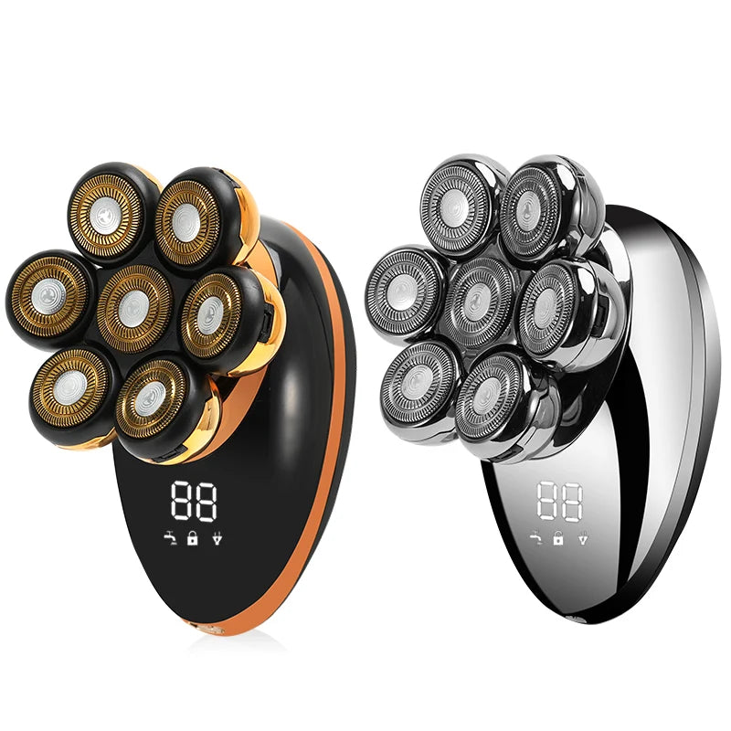 Men 7D Floating Men Electric Shaver Wet Dry Beard Hair Trimmer Electric Razor Rechargeable Bald Head Shaving Machine LCD Display