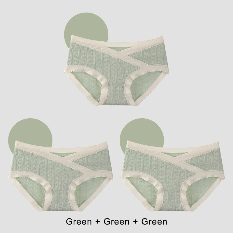 3PCS Soft Briefs V-shaped Abdominal Support Underpanties Pregnancy Childbirth Female Underwear Pregnant Woman Women's Panties