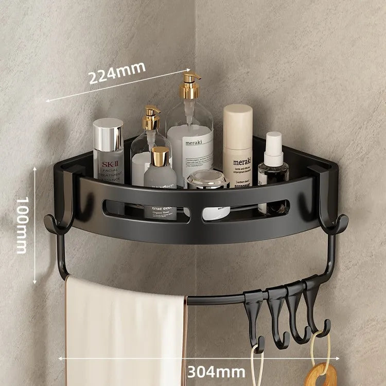 Triangular Wall-Mounted Shelf for Bathroom Or Toilet Area Rectangle Additional Balcony Storage Space for Small Bathrooms