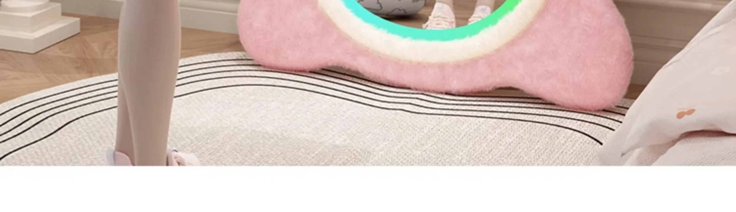 Aesthetic Light Mirror Long LED Girls Standing Smart Makeup Full Body Vanity Mirror Cute Standing Espelhos Home Decorations