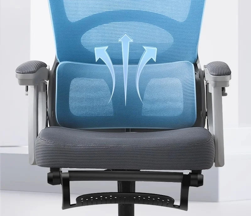 Ergonomic Office Chair Liftable Mesh Computer Chair with 4D Lumbar Support Home Office Swivel Chair with Latex Seat Cushion