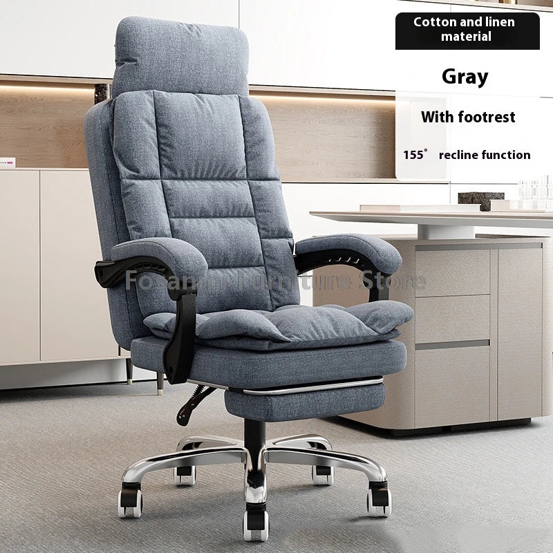 Comfy Fabric Gamer Computer Chair with Removable Soft Cushion Ergonomic Reclining Gaming Chair Adjustable Office Home Desk Chair