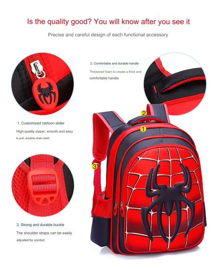 Spider King 3D Kids Backpack - Durable and Stylish Design!