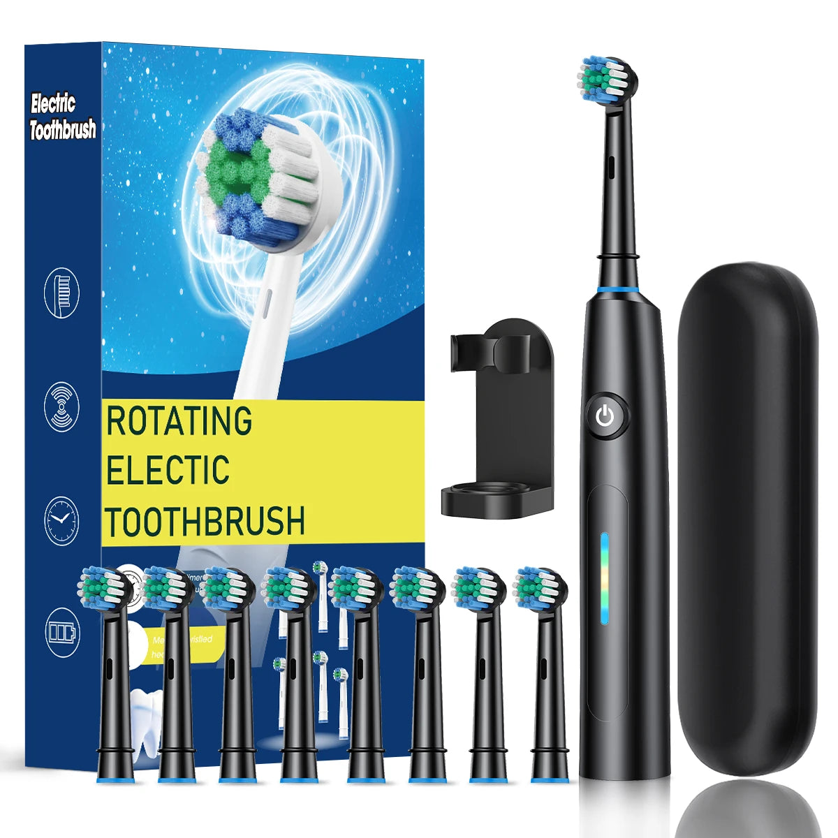 Rotating Electric Toothbrush for Adults Fast Charge 5 Modes Deep Clean Electric Toothbrush with Rechargeable Power Smart Timer