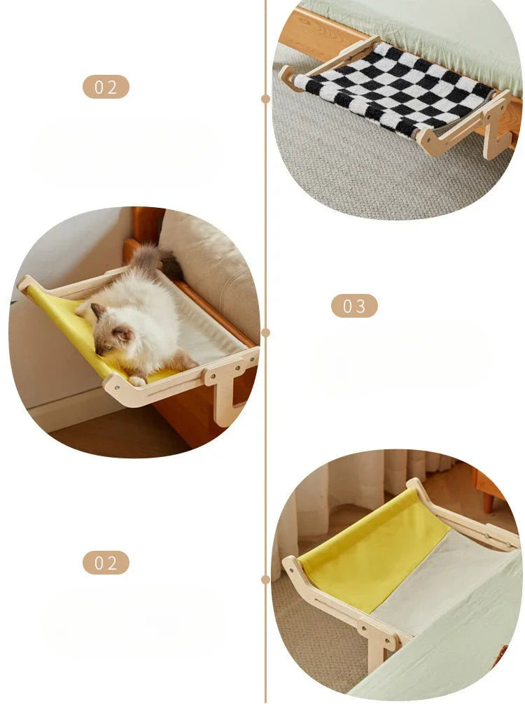 Cat bed, bedside, cat hammock, hanging cat nest, hanging nest, window sill, hammock, cat frame, window, balcony, pet supplies