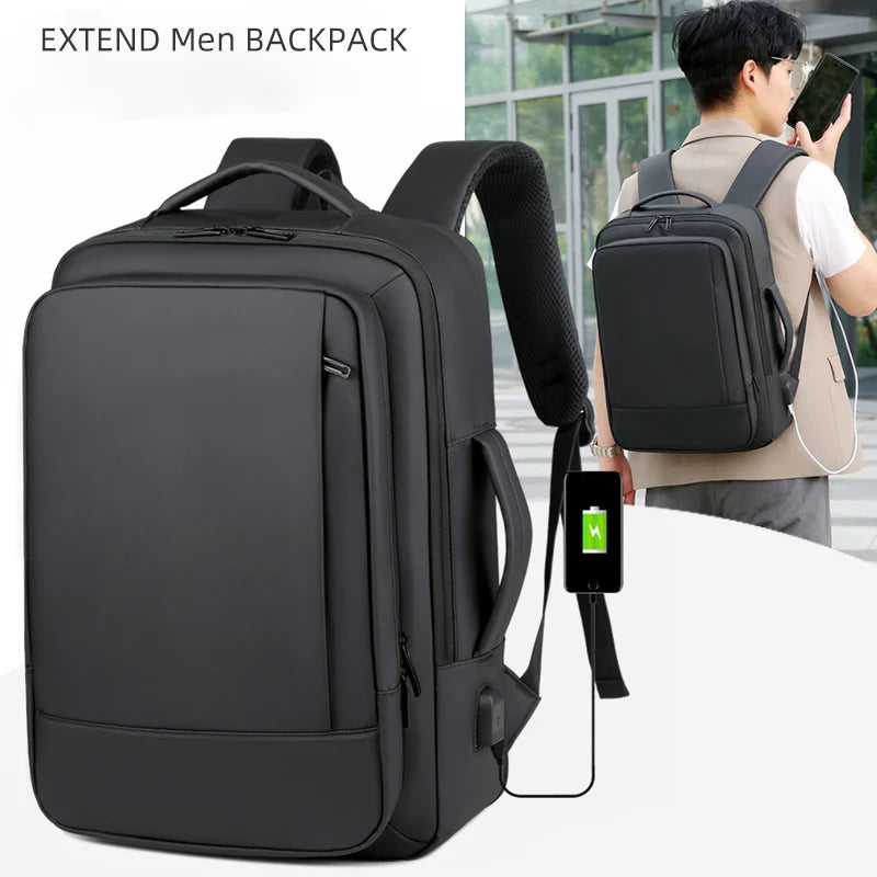 Rilibegan Men Travel Backpack Expand Oxford Big Capacity USB Charge Business Male Backpacks Computer Men Backpacks