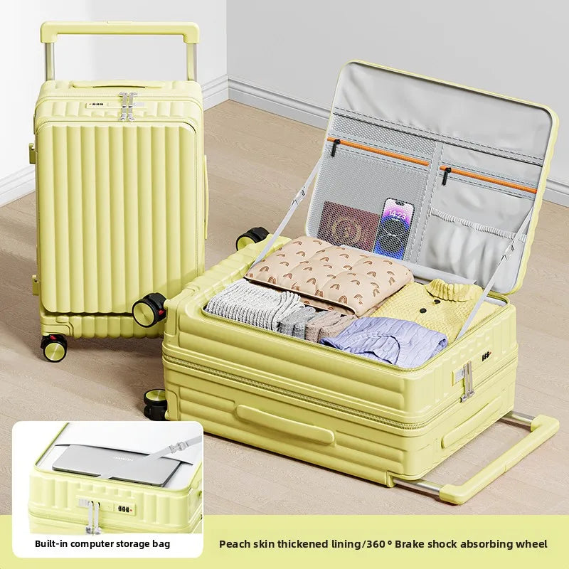 COLENARA Side Opening Suitcase 20"24"26 Inch Women's Boarding Box Men's Large Capacity Cart Case Cart Style Travel Luggage